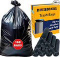 150 Count | 55 Gallon Trash Bags | 150- Pack | Heavy Duty Trash Bags | Heavy Duty Garbage Bags | Black Garbage Bags | Large | 20 Micron