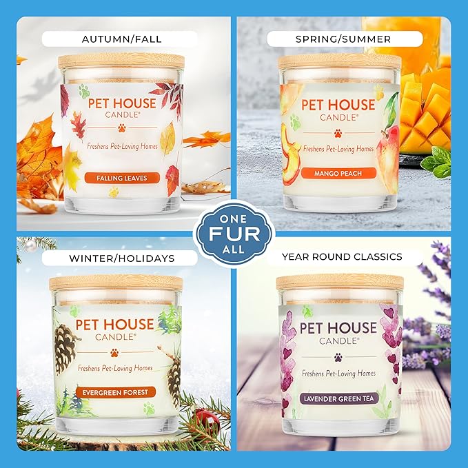 Pet House Candles Plant-Based Long Lasting Clean Burning Scented Candles for Pet Odor - Lilac Garden 2 Pack