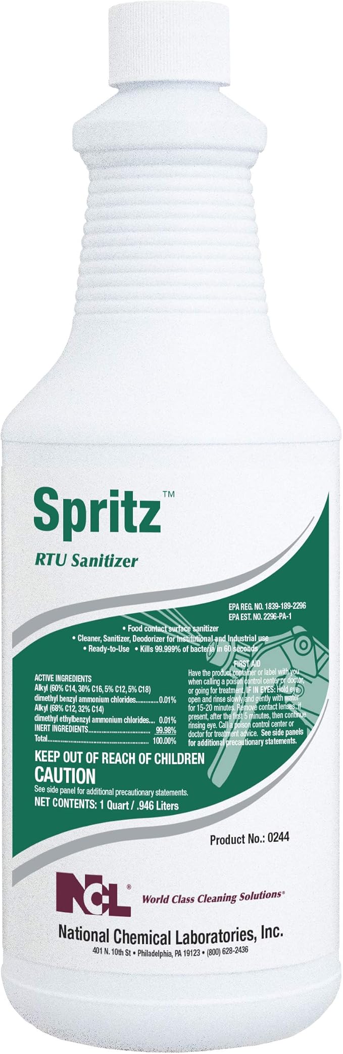 SPRITZ RTU Sanitizing Spray 12/32 oz (1 Qt.) Case (NCL0244-36)