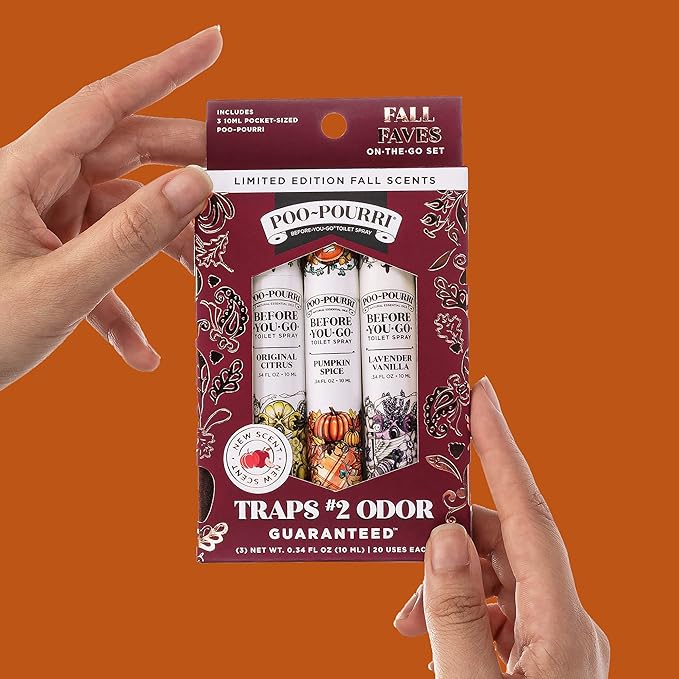 Poo-Pourri ST8742 Toilet Spray 10 ml (3 Pack) Original Citrus + Pumpkin Spice + Lavender Vanilla 3 Count