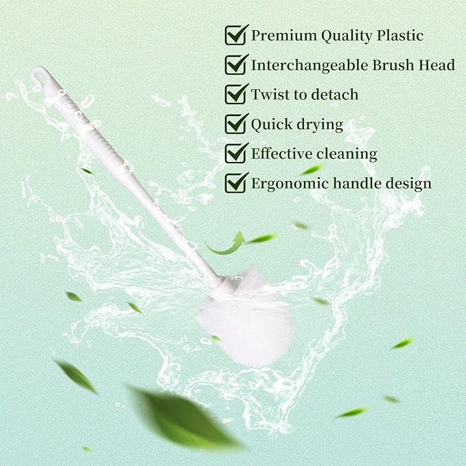 14 Sets Toilet Brush and Holder Set 14.57 Height Bathroom Cleaning Brush with Caddy Toilet Bowl Scrubber for Deep Cleaning(White)