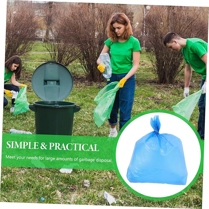 50pcs Tear-resistant Garbage Bags Thickened Large Capacity Trash Can Liners for Bathroom Kitchen Office Home PE Material Bedroom Trash Bags