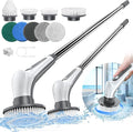 Electric Spin Scrubber 10 in 1 Airpher Cordless Cleaning Brush IPX8 with 9 Replaceable Brush Heads and 4 Tier Removable Handle Power Shower Scrubber for Bathroom Tub Tile Floor Kitchen Window