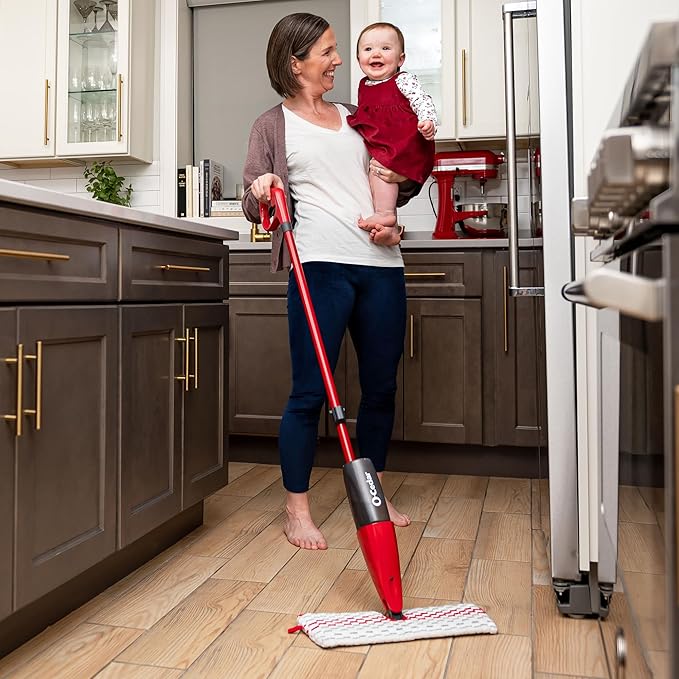 O-Cedar ProMist MAX Microfiber Spray Mop Removes 99% of Bacteria with just Water Features 1 Extra Refill