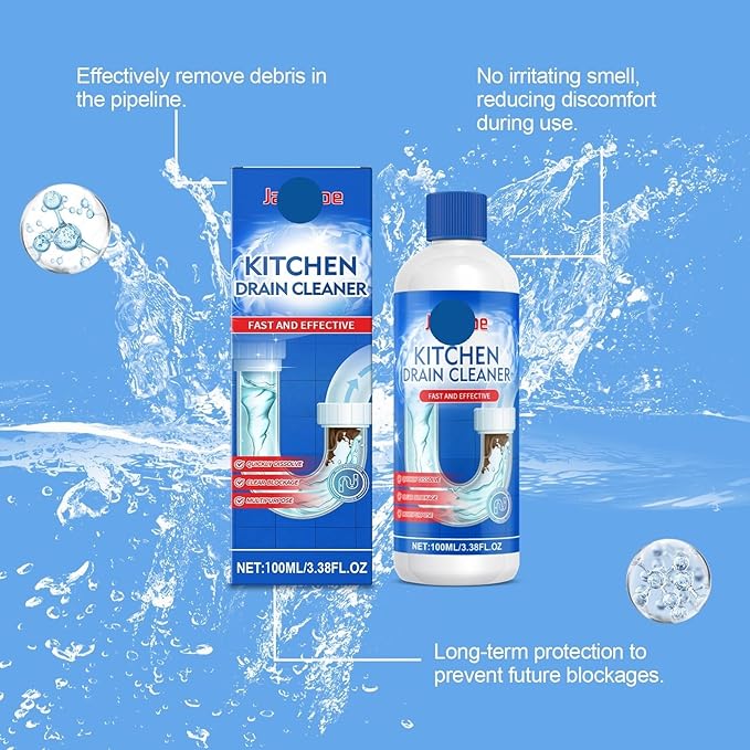 Kitchen Drain Unclogger - Dissolves Hair Grease &amp Grime Eliminates Odors Restores Drain Flow Instantly(3PCS)