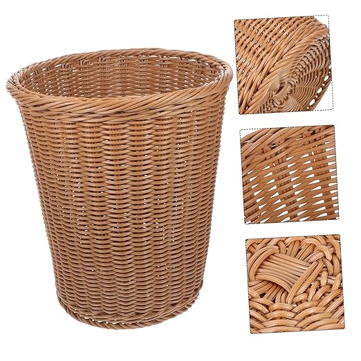 GLEAVI 1pc Wastebasket Garbage Bin Woven Trash Container Rustproof Iron Office Trash Basket Quality Material