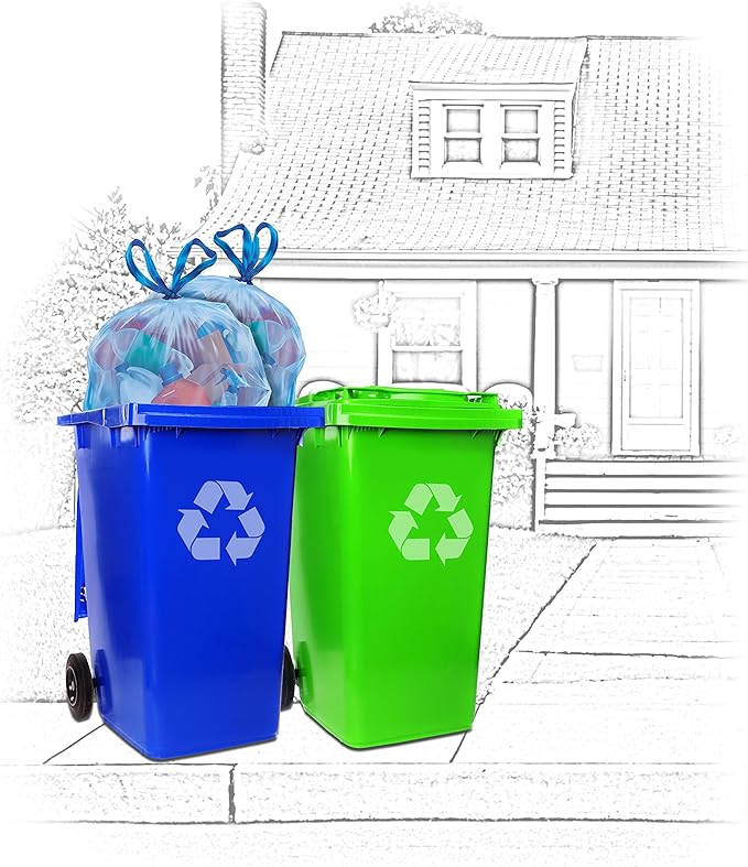 Hefty Recycling Large Trash/Garbage Bags (Blue Drawstring 30 Gallon 36 Count)