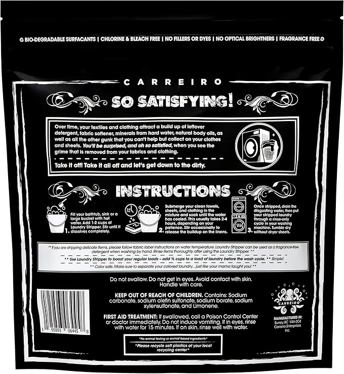 Carreiro Clean The Laundry Stripper - All-In-One! Dirt and Build-up Remover Odor Eliminator Laundry treatment. The One and Only All-in-One Laundry Stripper.…