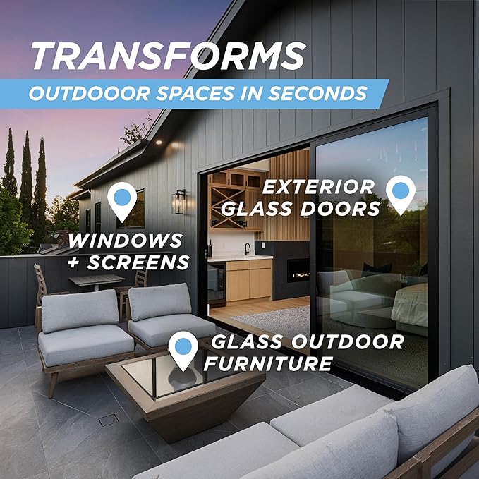 30 SECONDS Outdoor Window &amp Screen Concentrated Cleaner for Glass Patio Doors Fiberglass Furniture - No Screen Removal Required Spray &amp Rinse - Refill for Hose End Sprayer Bottles 1.1 Gal