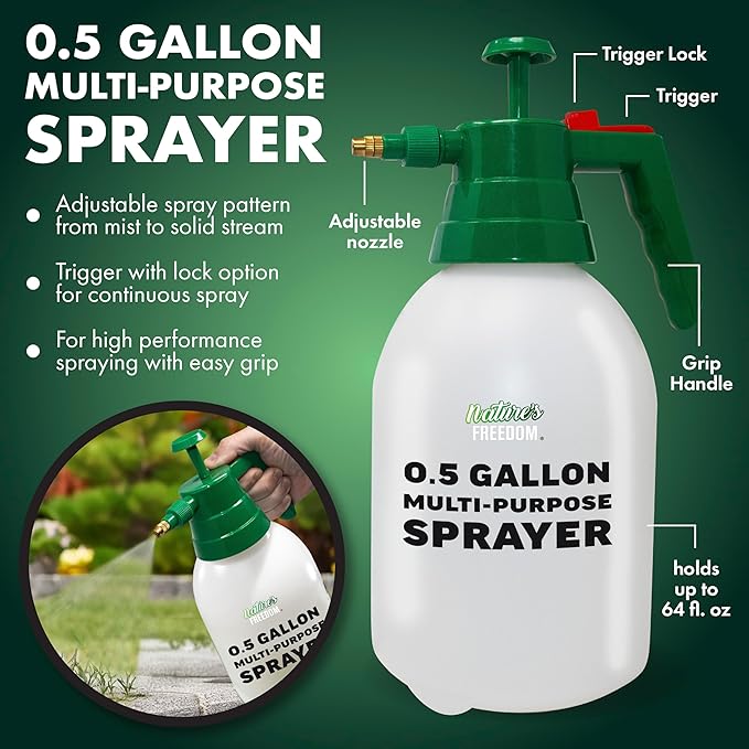 Nature's Freedom Outdoor Pet Odor Eliminator – Gallon Enzyme Cleaner with Pump Sprayer for Yard Turf Patios Kennels Concrete