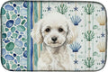 Caroline's Treasures Toy White Poodle Coastal Sea Glass Dish Drying Mat Absorbent Dish Drying Mat Pad for Kitchen Counter Dish Drainer Mat for Countertop 14 x 21 Multicolor