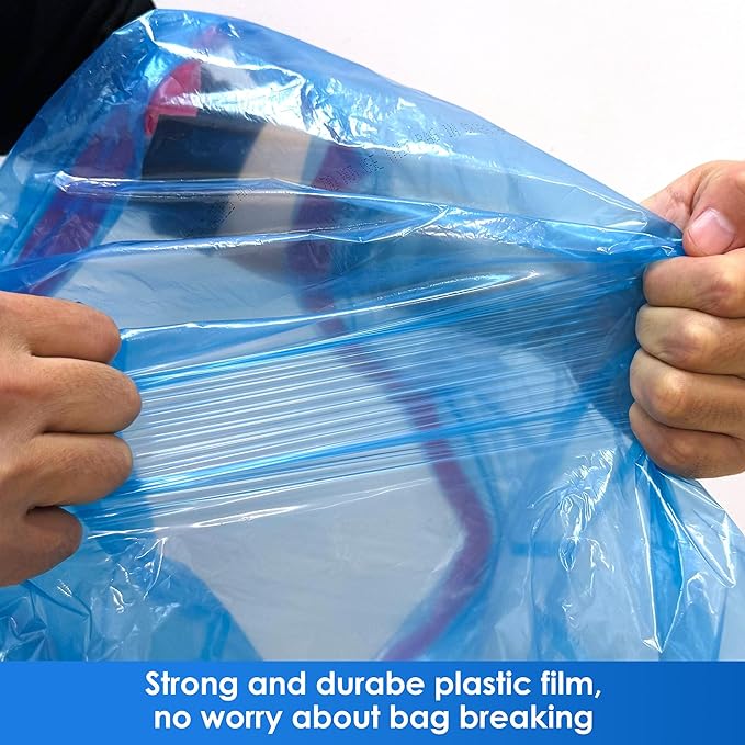 13 Gallon Recycling Trash Bags Unscented 200 Count Drawstring Tall Kitchen Garbage Bags Pre-Separated Ultra Strong Leakproof Sturdy Translucent Blue