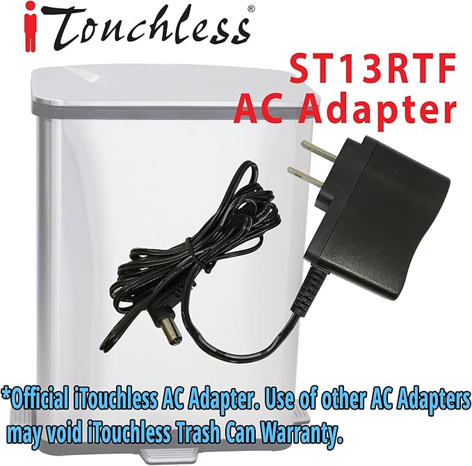 iTouchless AC Power Adapter for Automatic Sensor Trash Cans Official and Manufacturer Certified UL Listed Energy Saving