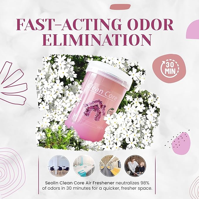 SEOLIN Air Freshener &amp Purifier Gel | Eliminates 99.9% Odors Eco-Friendly Last up to 30-45 Days | Ideal for Home Office Car &amp More | 5 Scents Available (230g) (Black Cherry)