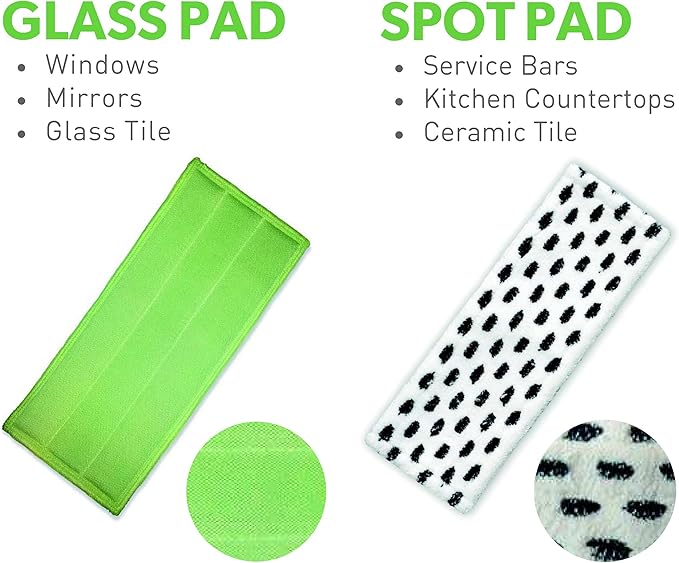 Cleano 5' Telescopic Indoor Window and Surface Cleaning System - Cleaning Reach of Over 10 feet | Micro Spray Delivers Water and Solution | Refillable Solution Globe | Includes 3 Cleaning Pads