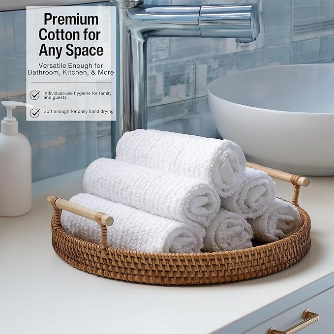 Bar Towels - Bar Mop Cleaning Kitchen Towels (12 Pack 16 x 19”) - Premium Ring-Spun Cotton White Kitchen Bar Towels Restaurant Cleaning Towels Shop Towels and Rags - Bulk Bar Mop Set