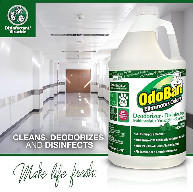 OdoBan Professional Disinfectant and Odor Eliminator Concentrate 6-Pack 1 Gallon Each Original Eucalyptus Scent