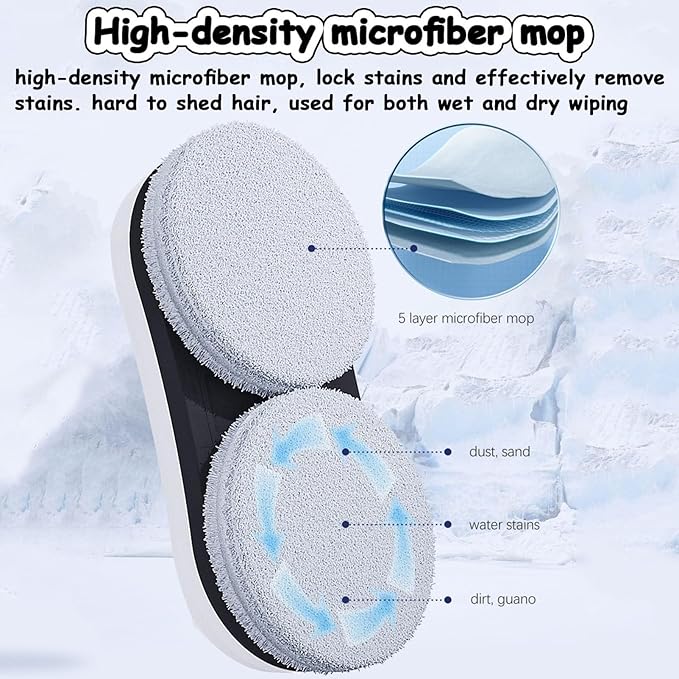 Automatic Window Cleaning Robot with Dual Water Spray Smart Window Cleaner for Highrise Interior/Exterior Effortless Glass Cleaning Solution