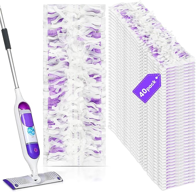 40 Cout Power Mop Pads Refills for Powermop  Multi-Surface Disposablen swiffer Power Mop PadsUnscented Spray Cleaning Repalcement Pads Refill