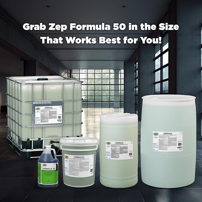 Zep Formula 50 Cleaner and Degreaser - 5 Gallon (1 Unit) 85935 - All-Purpose Heavy-Duty Use on Floors Walls Unpainted Metal Surfaces Engines Grills Ovens and Fans