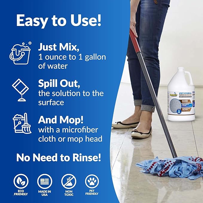 Sheiner's Pet Urine Enzyme Cleaner &amp Pet Stain &amp Odor Remover Advanced Enzymatic Cleaner Solution for Carpets Rugs Upholstery &amp Multi-Surfaces Safe for Pets &amp Kids. (128 oz)