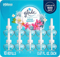 Glade PlugIns Refills Air Freshener Scented and Essential Oils for Home and Bathroom Aqua Waves 6.7 Fl Oz 10 Count
