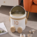 URALFA Astronaut Trash Can 12 Liter /3.2 Gallon Bathroom Trash Can with Lid Cute Trash Bin for Kids Plastic Garbage Can with Swing Lid Spaceman Wastebasket for Bedroom Dorm Living Room Khaki