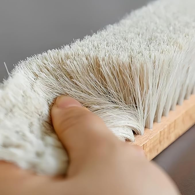 Horsehair Hand Brush Soft Bristles for Woodworking Car Detailing Furniture Beech Wood Handle 12 Inch Long (2pcs)
