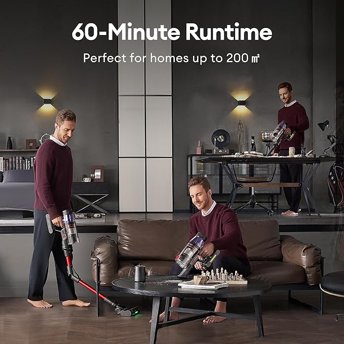 Ultenic Cordless Vacuum Cleaner 600W 55Kpa 60Mins Vacuum Cleaners for Home with 180°Bendable Wand Anti-Tangle Brush Charging Dock Stick Vacuum Cordless for Pet Hair/Carpet/Floor/Car