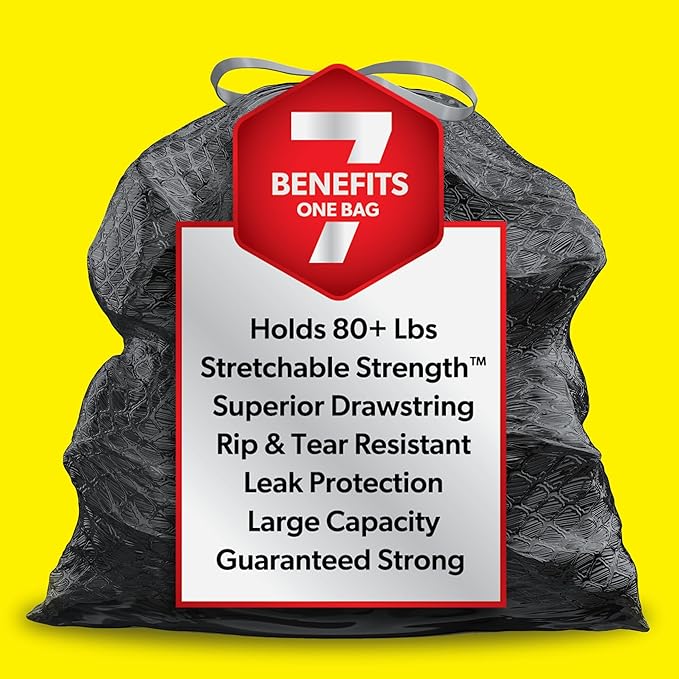 Glad ForceFlex Heavy Duty Large Trash Bags Hold 80+ lb 30 Gal 50 Ct Pack of 3 (Package May Vary)