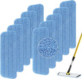 Replacement Microfiber Pad Fit for Rubbermaid Commercial 18 Inch and 17 Inch Mop - 10 Pack Wet &amp Dry Commercial Cleaning Reusable Refills Fit for Any Microfiber Flat Mop 18 17 - Trapezium