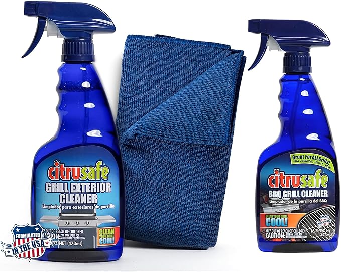 Citrusafe BBQ Grill Cleaner Exterior Cleaner &amp Microfiber Towel