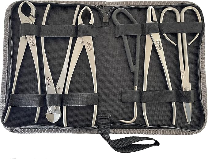 6-Piece Bonsai Tool SetConcave CutterKnob CutterJin PliersWire CutterBonsai Scissors Root Hook