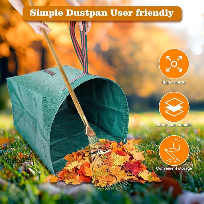72 gallon Leaf Collector bags4-Pack Yard Waste BagsLarge Dustpan-Type Lawn Bags Leaf Bags for leaf vacuum Yard DebrisGrass ClippingsCollapsible Trash Can for PartiesLaundryCamping