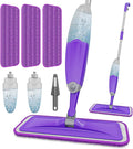 HOMTOYOU Spray Mops for Floor Cleaning with 2 Bottles and 3 Pads