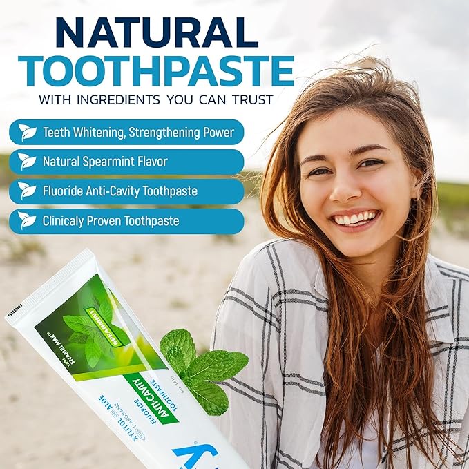 Spry Total Dental Health Kit All Day Oral Care and Gum Health Kit Including Xylitol Sugar Free Gum Candy Mints Oral Rinse and Spearmint Toothpaste