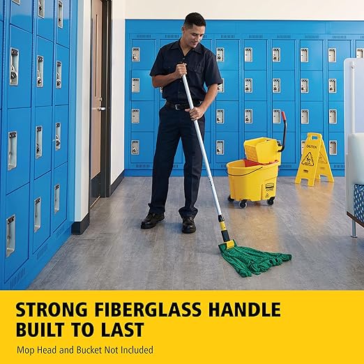 Rubbermaid Commercial Products Gripper 60 Fiberglass Wet Mop Handle Gray for Professional/Industrial Floor Cleaning Compatible with 5 Headband Mops