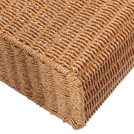 PRETYZOOM Elegant Woven Trash Can Slim Wicker Waste Basket Rattan Storage Basket Compact Bathroom Garbage Can