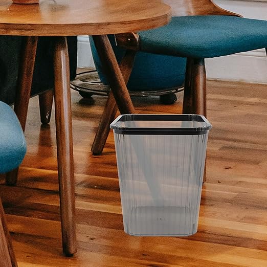 Trash Can Small Plastic Wastebasket Black Kitchen Bathroom Office Household Garbage Bin