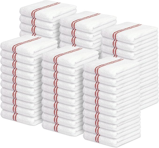 Avalon Towels Terry Bar Mop Towels (Value Pack of 60) Size 16x19 – Absorbent and Durable Multipurpose Cleaning Rags Cotton Cleaning Cloths Terry Cloth Rags Reusable Shop Rag