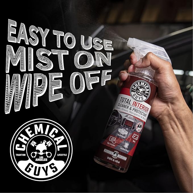 Chemical Guys Total Interior Cleaner &amp Protectant 128 oz Black Cherry Scent All-in-One Interior Cleaner for Leather Vinyl Plastic Glass Carpet &amp More Residue-Free Finish