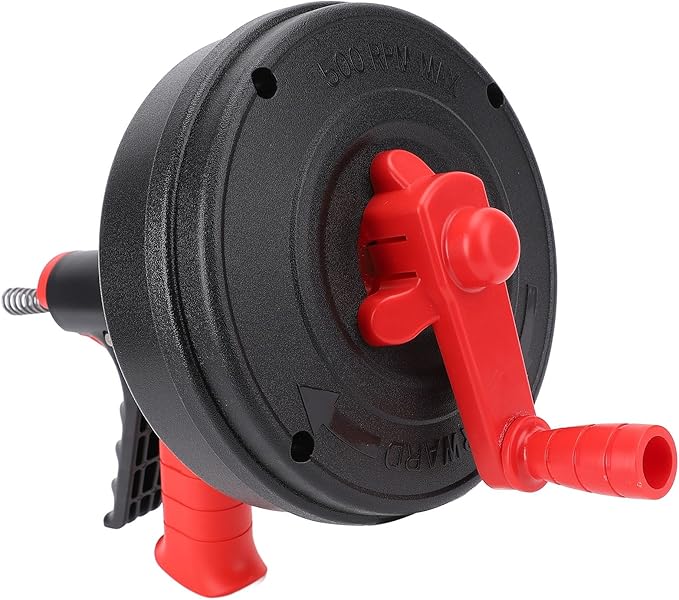 Manual Drain Snake Flexible Pipe Unblocker High Hardness Spring Clog Remover for 50-75MM Pipelines 1 X Handle (10m Spring)