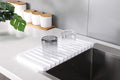 Self-Draining 2 in 1 Silicone Drying Mat and Trivet by Modern Joe's. Premium Space Saving Dish and Glassware Silicone Mat. Made from Food-grade Dish Washer Safe and Heat Resistant (White)