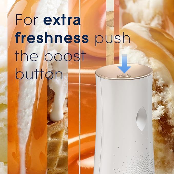 Glade Automatic Spray Refill Air Freshener for Home and Bathroom Vanilla Caramel Twist 6.2 Oz 6 Count