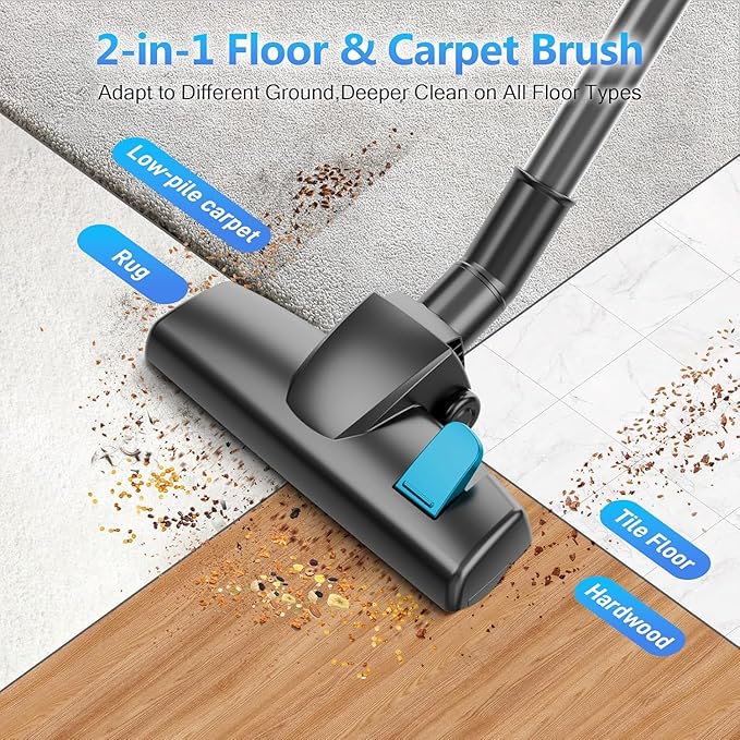 Corded Stick Vacuum Cleaner 25Kpa Powerful Stick Vacuum 2 in 1 Vacuum Cleaners1.2 L Dust Cup Corded Handheld Vacuum Pet for Hair Short-Pile Carpet Hardfloor (Sky Blue)