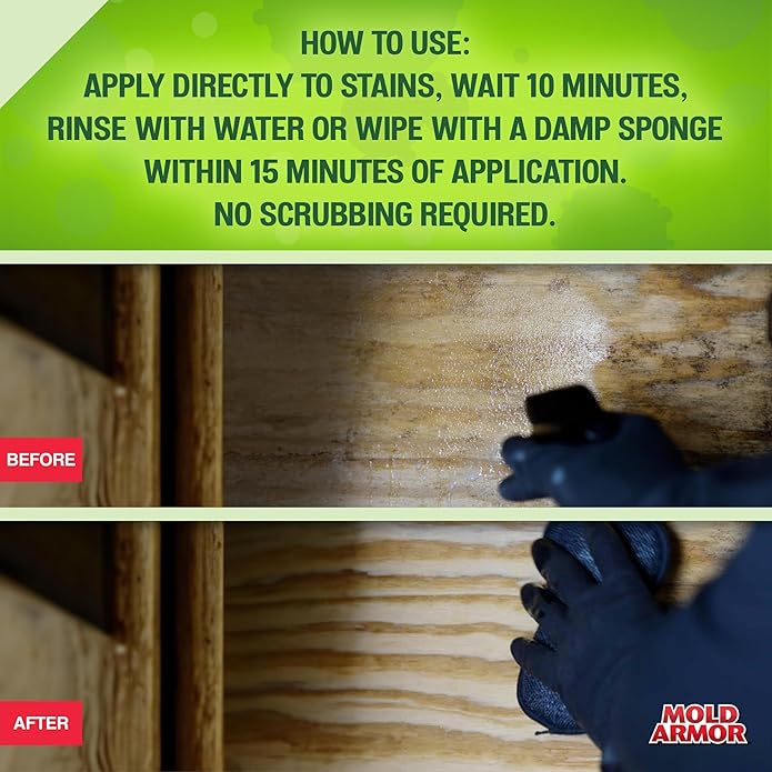 Mold Armor Professional Brand Mold Kill &amp Control Spray 32 oz. Hard Surface Mold and Mildew Remover Visible Results in Minutes Eliminates Bacteria and Viruses