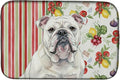 Caroline's Treasures White English Bulldog Vegetables Dish Drying Mat Absorbent Dish Drying Mat Pad for Kitchen Counter Dish Drainer Mat for Countertop 14 x 21 Multicolor