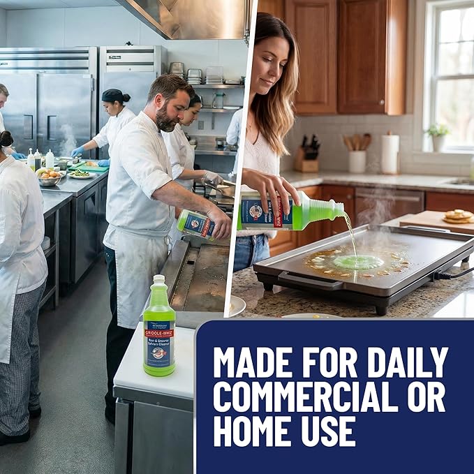 Griddle-Whiz Grill &amp Griddle Cleaner | Removes Grease Food Residue Burnt On Organics | Non-Toxic High Heat Flat Top Grill Cleaner &amp Food Contact Surface | Non-Caustic Formula by FryOilSaver