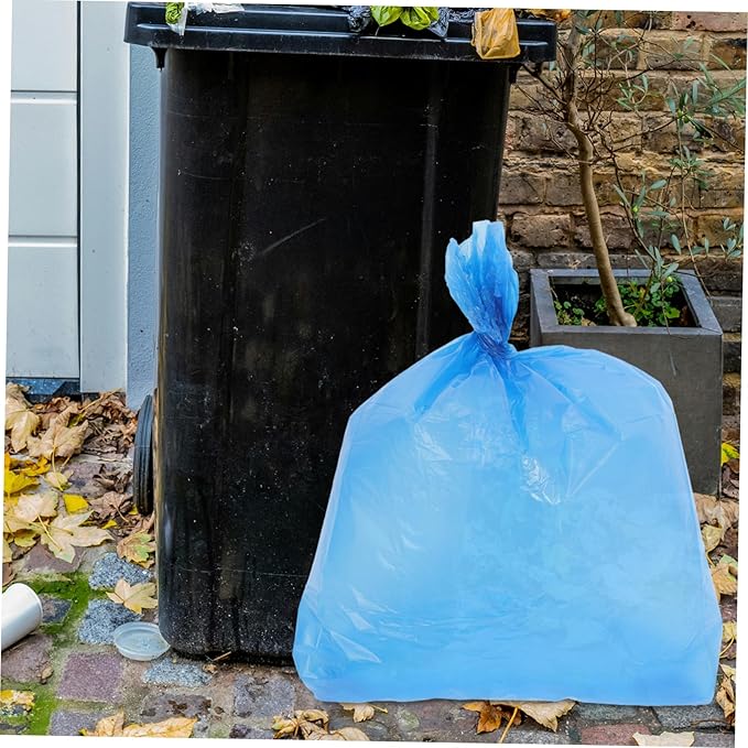 50pcs Thickened Plastic Trash Bags Durable Garbage Bags for Kitchen Bathroom and Bedroom Tear Design for Reliable Use Convenient for Home Office and Hotel Cleaning