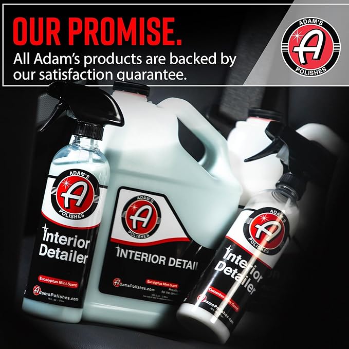 Adam's Polishes Interior Detailer 16 fl. oz - Total Car Cleaner Protectant &amp Dressing | All Purpose Leather Conditioner | Vinyl Dashboard Screen Seat Cleaner &amp More - Pack of 2